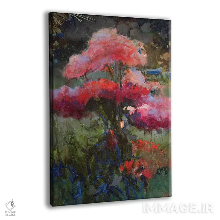 تابلو دکوراتیو اتود رز قرمز اثر خانلار اسدالله یف - نمای پرسپکتیو محصول