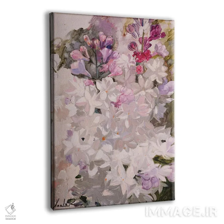 تابلو دکوراتیو یاس بنفش اثر خانلار اسدالله یف - نمای پرسپکتیو محصول