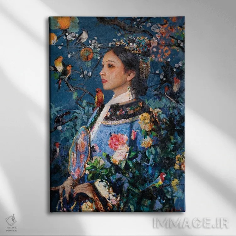 تابلو دکوراتیو ملکه ژانگ اثر خانلار اسدالله یف - نمای روبهرو روی دیوار