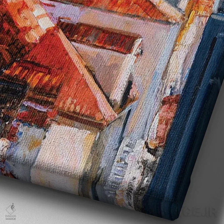 تابلو دکوراتیو دوبروونیک اثر خانلار اسدالله یف - نمای نزدیک بافت بوم