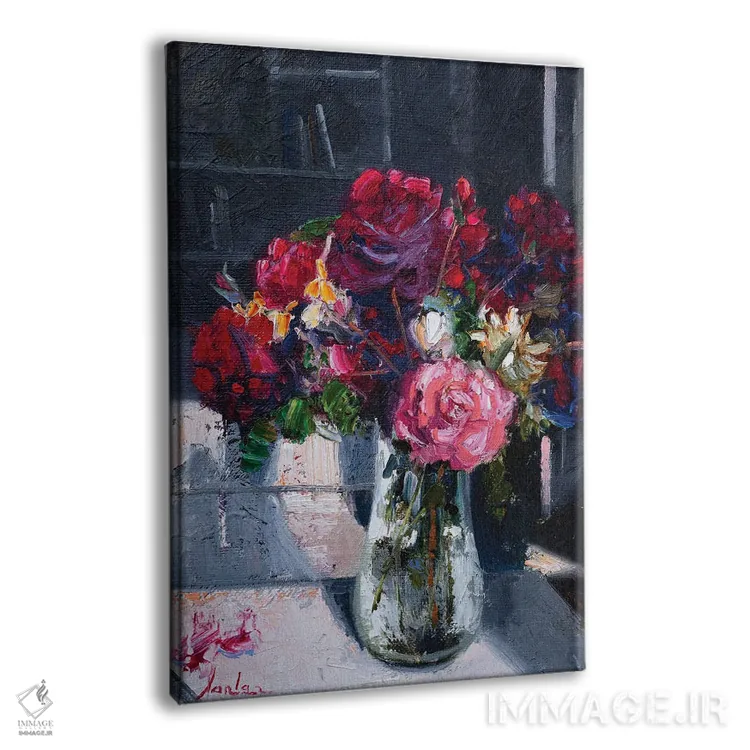 تابلو دکوراتیو گل ها در گلدان اثر خانلار اسدالله یف - نمای پرسپکتیو محصول