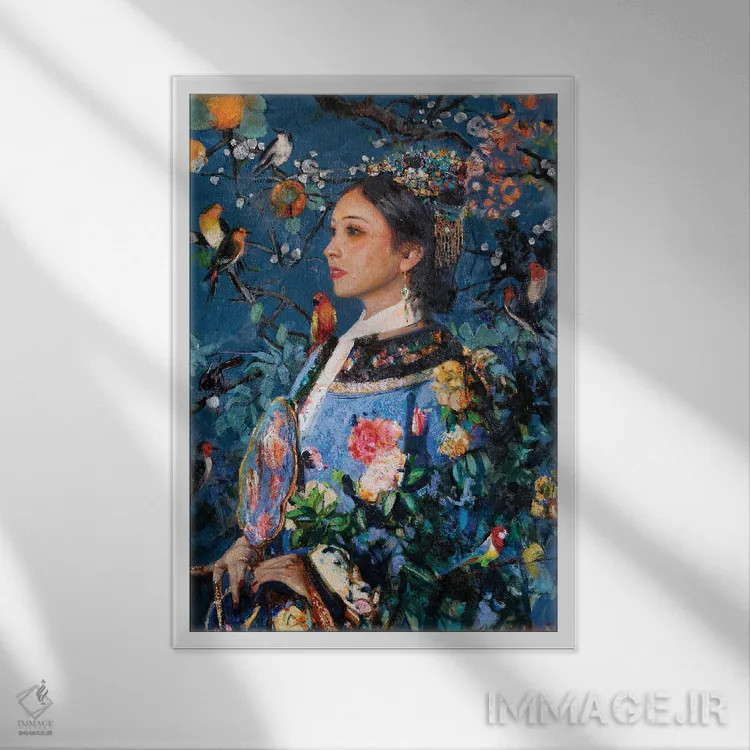 تابلو دکوراتیو ملکه ژانگ اثر خانلار اسدالله یف - نمای قابدار سفید