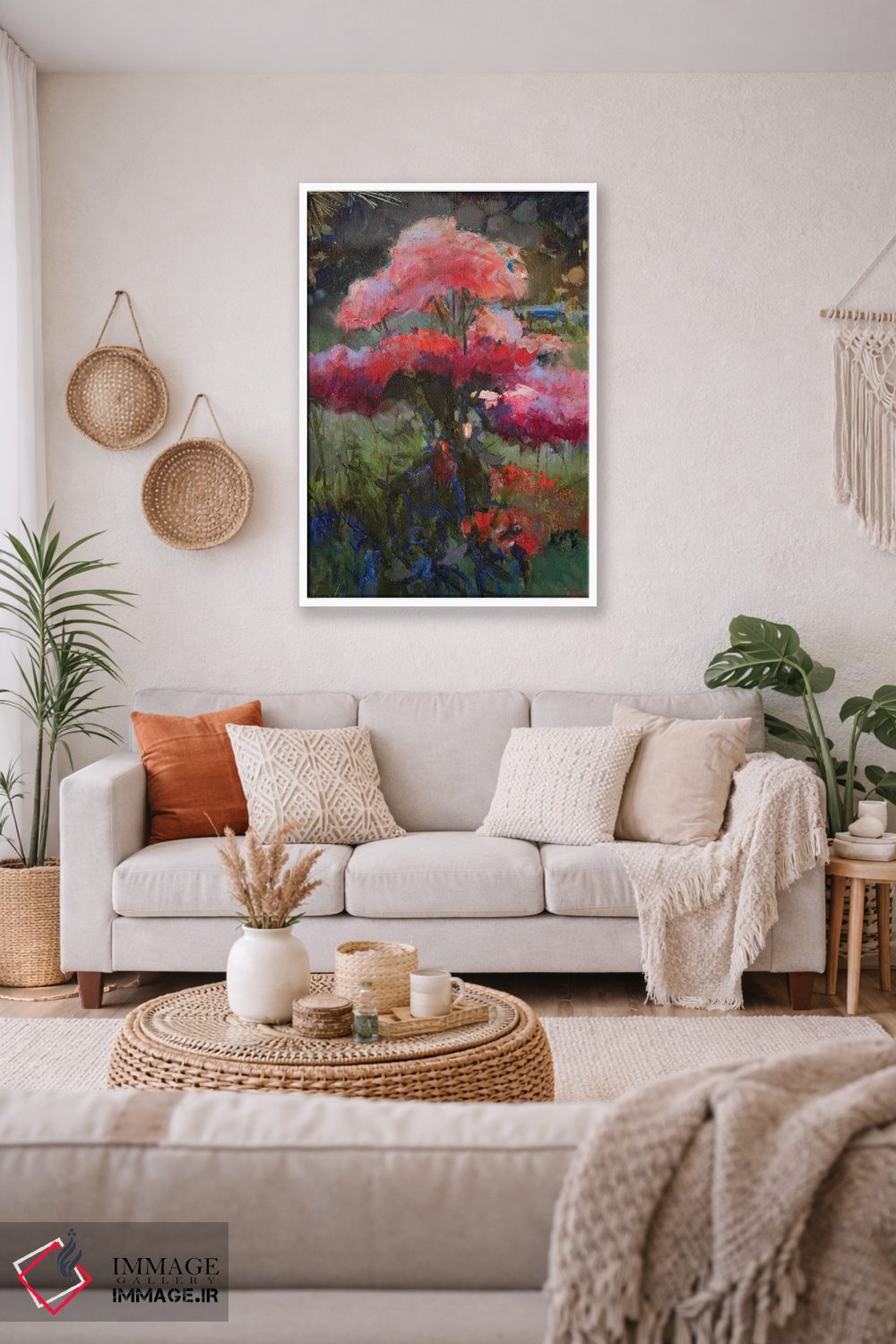 تابلو دکوراتیو اتود رز قرمز اثر خانلار اسدالله یف - D2W