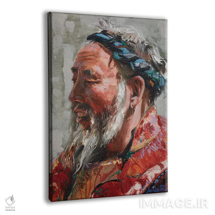 تابلو دکوراتیو پرتره آسیایی اثر خانلار اسدالله یف - نمای پرسپکتیو محصول