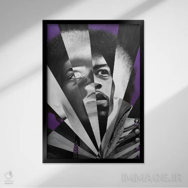 تابلو دکوراتیو مه بنفش اثر خلئو موریس - نمای قابدار مشکی