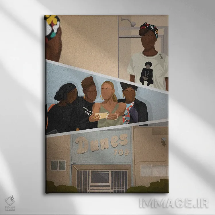 تابلو دکوراتیو ناایمن اثر خیا ای - نمای روبهرو روی دیوار