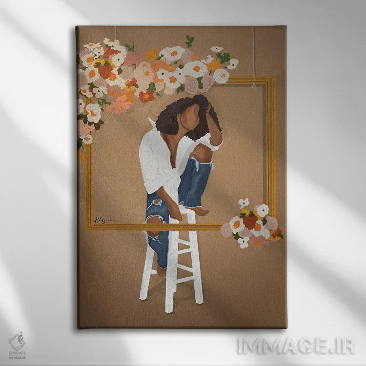 تابلو دکوراتیو با وقار شکوفا شو اثر خیا ای - نمای روبهرو روی دیوار