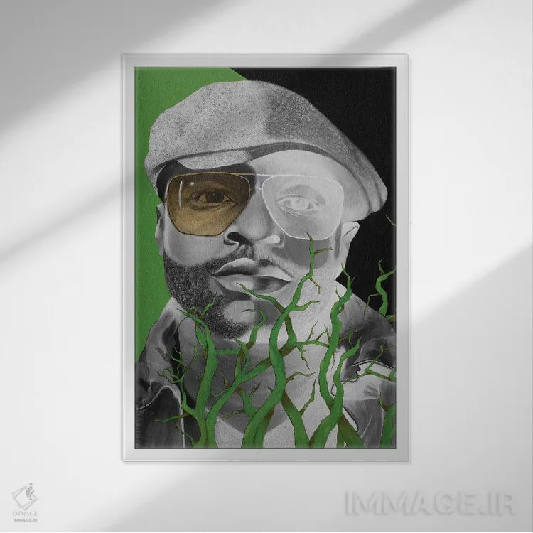 تابلو دکوراتیو ریشه ها اثر خلئو موریس - نمای قابدار سفید