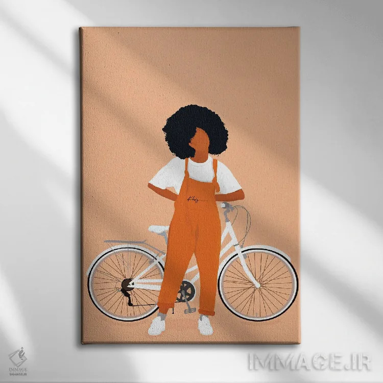 تابلو دکوراتیو نارنجی، خوشحالی؟ اثر خیا ای - نمای روبهرو روی دیوار