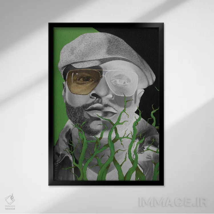 تابلو دکوراتیو ریشه ها اثر خلئو موریس - نمای قابدار مشکی