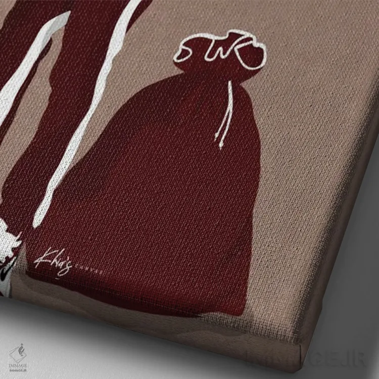 تابلو دکوراتیو بابانوئل امروزی اثر خیا ای - نمای نزدیک بافت بوم