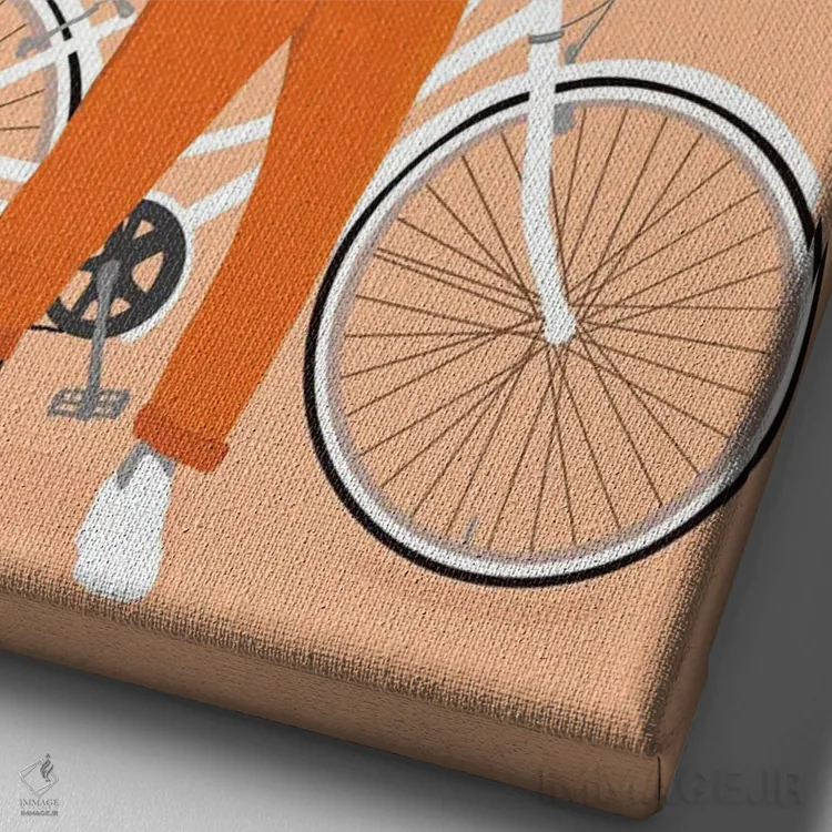 تابلو دکوراتیو نارنجی، خوشحالی؟ اثر خیا ای - نمای نزدیک بافت بوم