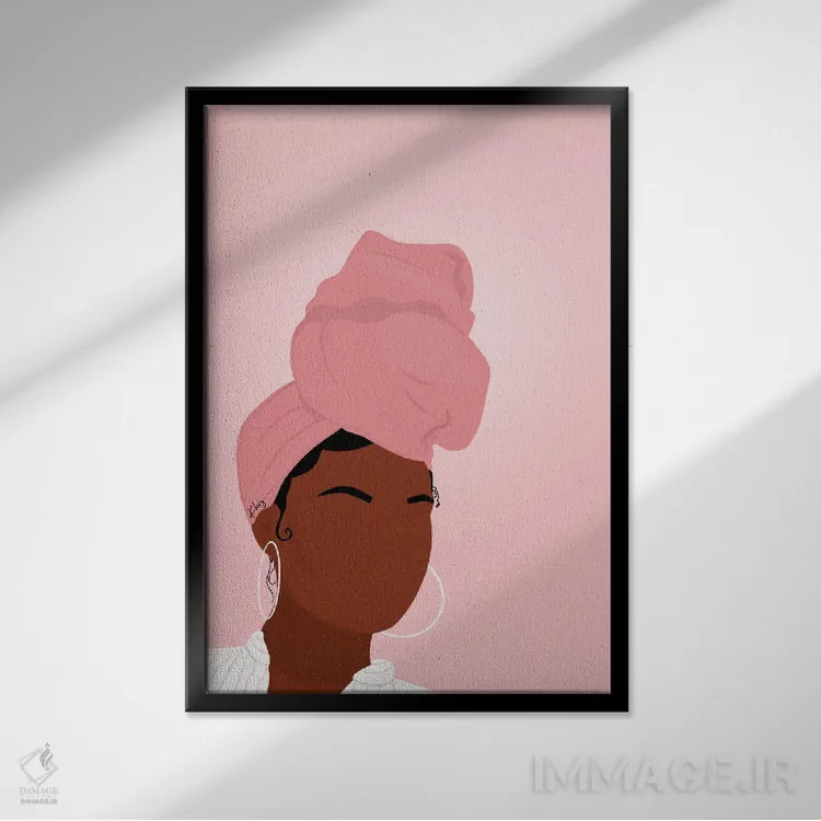 تابلو دکوراتیو دختر روی جلد اثر خیا ای - نمای قابدار مشکی