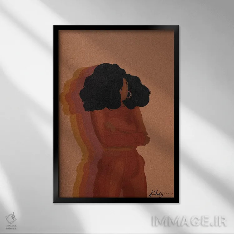 تابلو دکوراتیو ارتعاشات اثر خیا ای - نمای قابدار مشکی