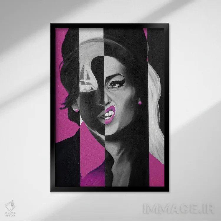 تابلو دکوراتیو شیر ماده اثر خلئو موریس - نمای قابدار مشکی