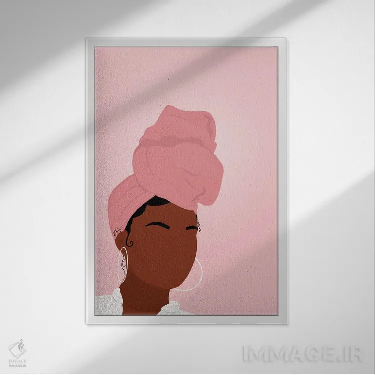 تابلو دکوراتیو دختر روی جلد اثر خیا ای - نمای قابدار سفید