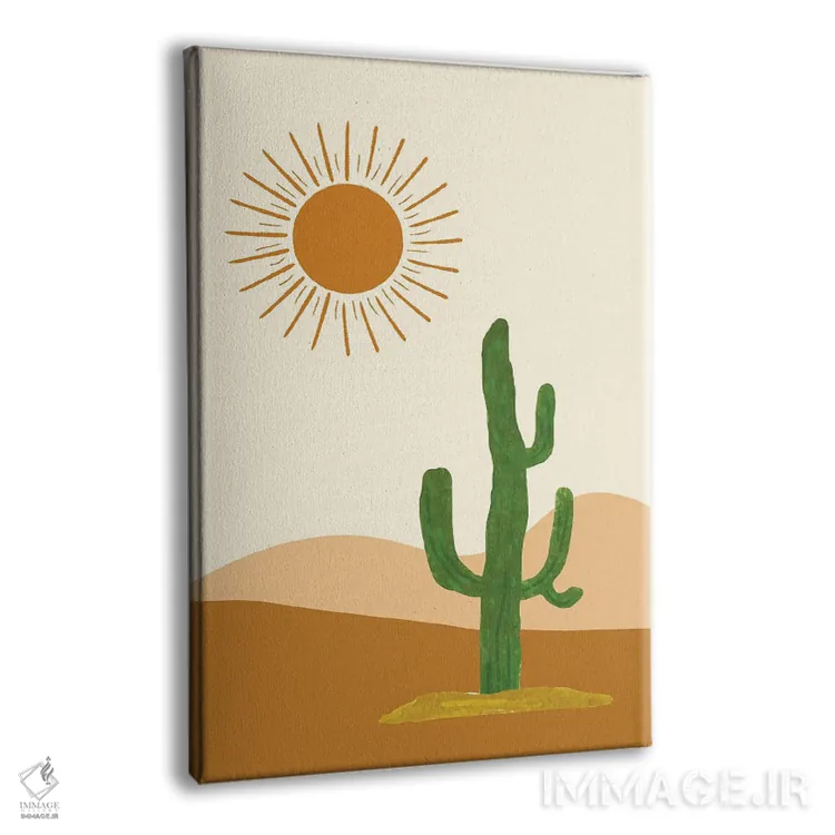 تابلو دکوراتیو منظره کاکتوس در صحرا اثر خارین هینز - نمای پرسپکتیو محصول