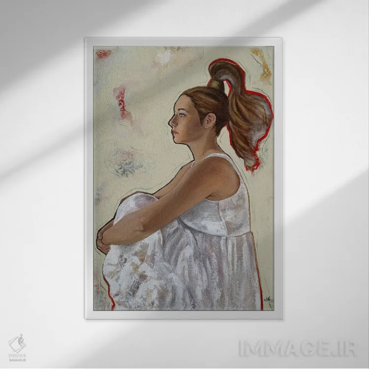 تابلو مدرن آینده نگر اثر کی. آرتور - نمای قابدار سفید