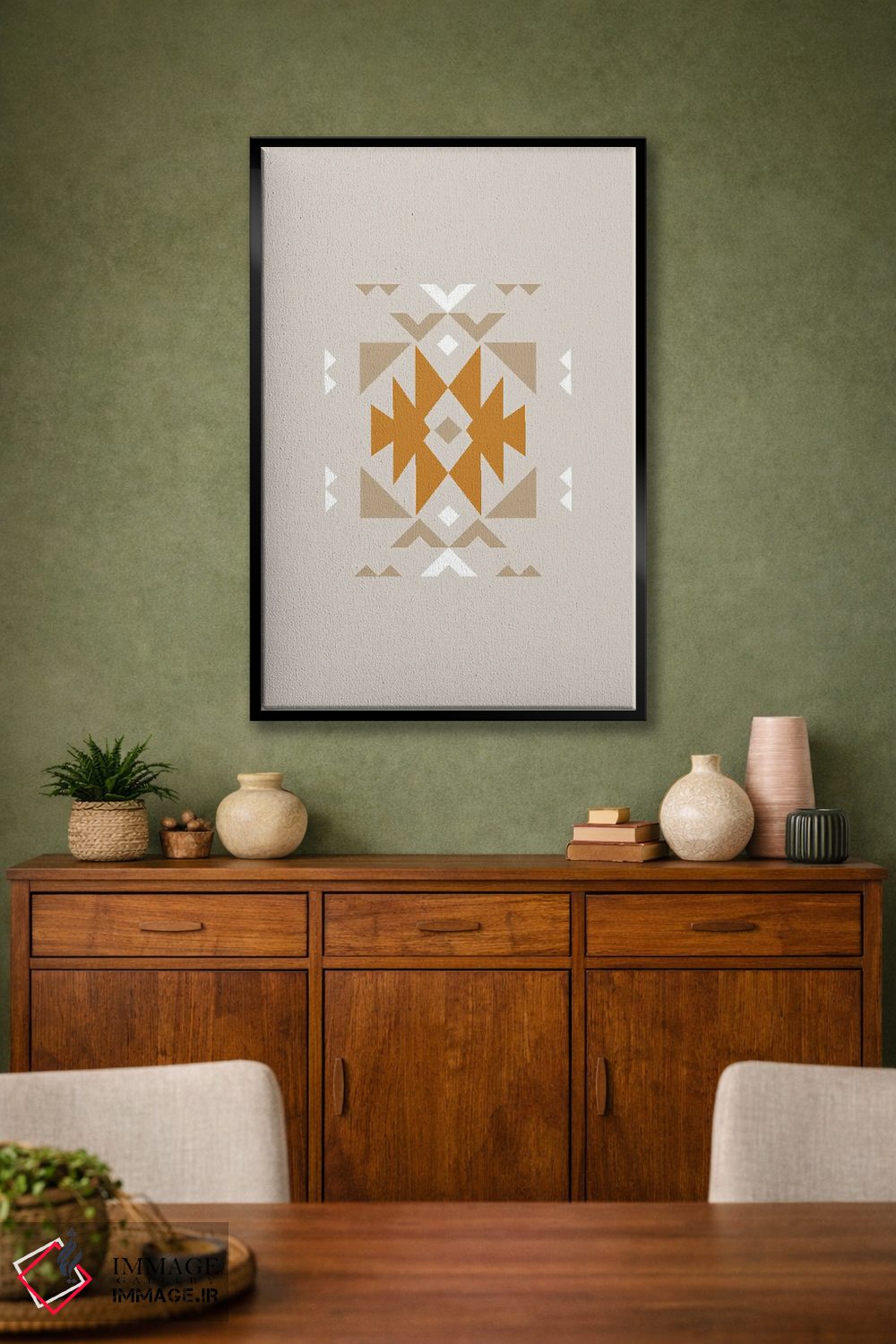 تابلو دکوراتیو طرح قبیله ای آزتک جنوب غربی اثر خارین هینز - D2B