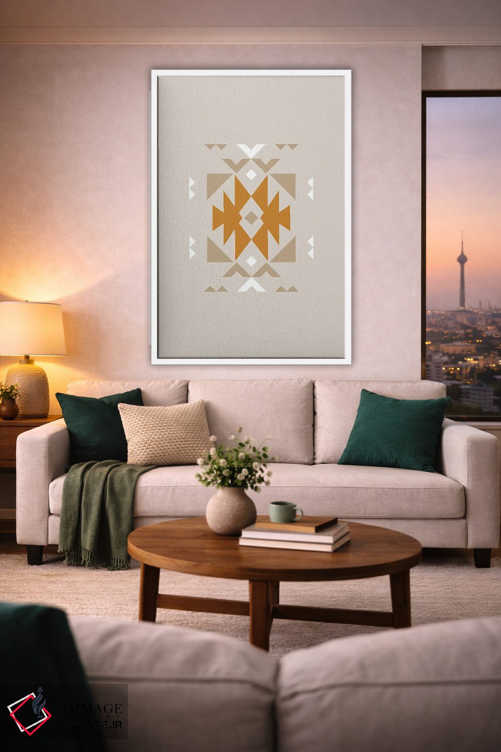 تابلو دکوراتیو طرح قبیله ای آزتک جنوب غربی اثر خارین هینز - D1W