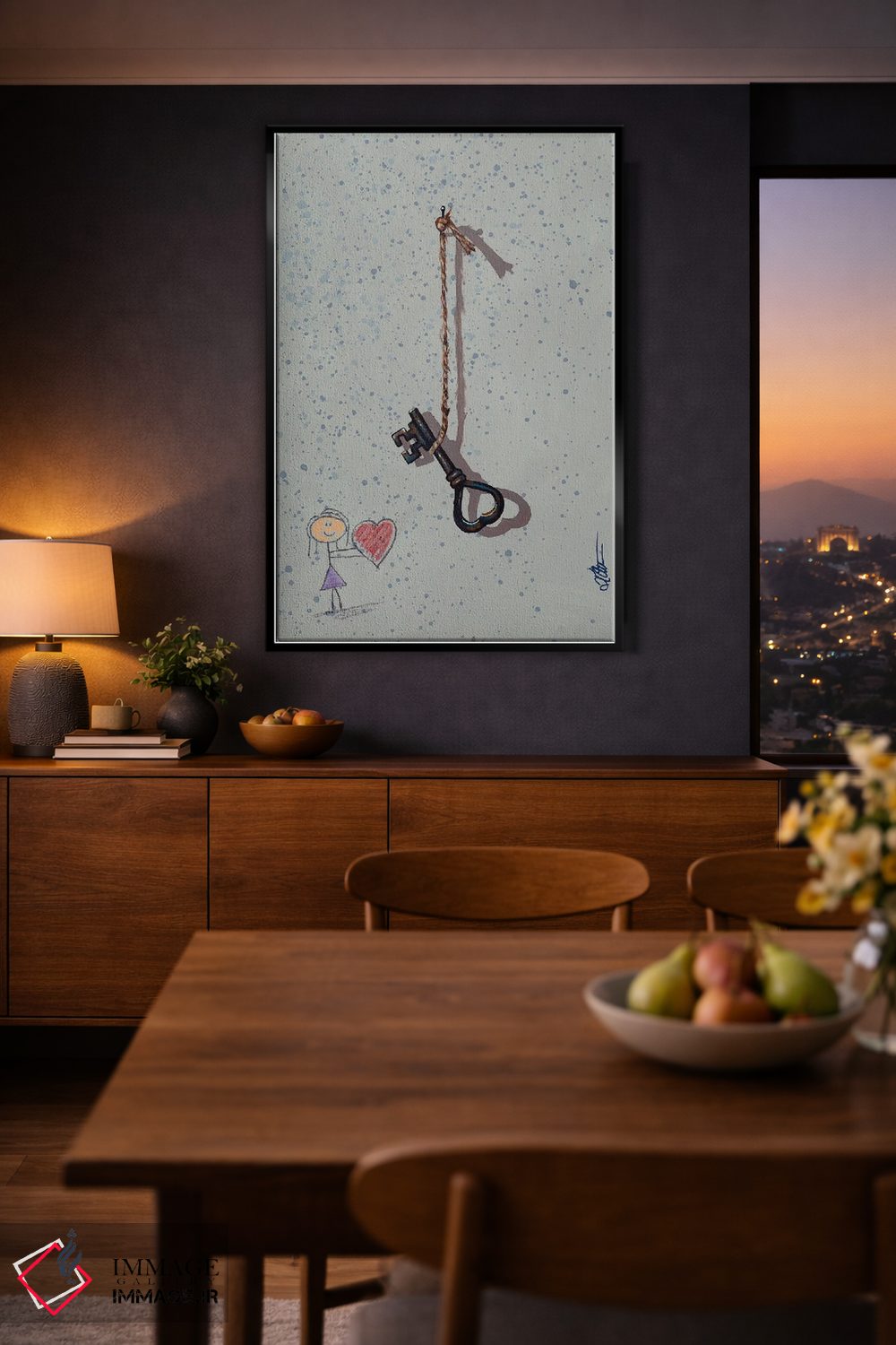 تابلو کلاسیک کلید قلب من اثر کی. آرتور - D1B