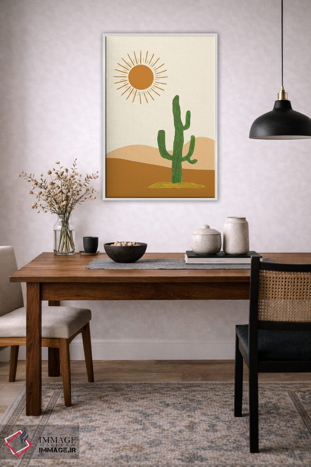 تابلو دکوراتیو منظره کاکتوس در صحرا اثر خارین هینز - D3W