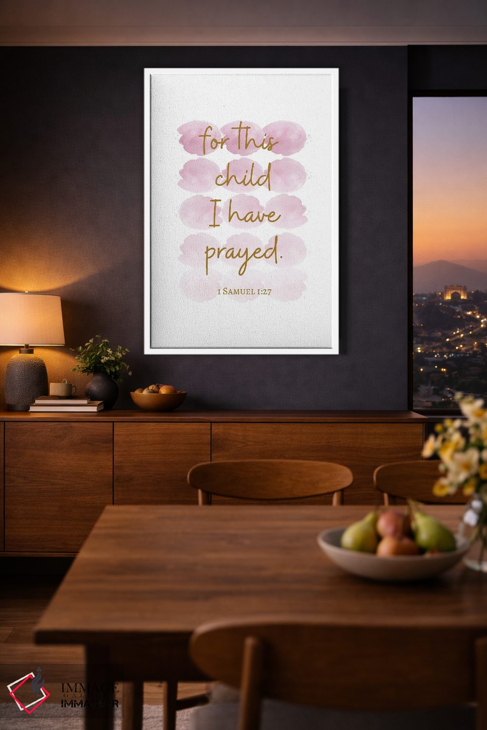 تابلو دکوراتیو برای این کودک دعا کرده ام اثر خارین هینز - D4W