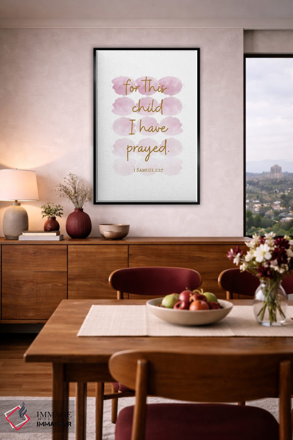 تابلو دکوراتیو برای این کودک دعا کرده ام اثر خارین هینز - D6B