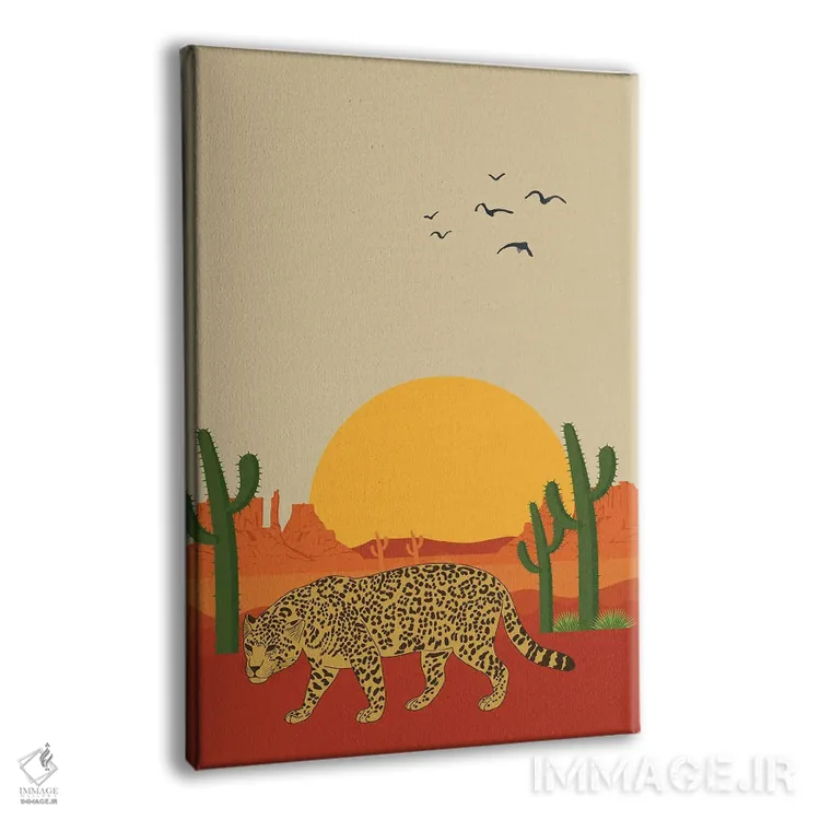 تابلو دکوراتیو یوزپلنگ در صحرای ساهارا اثر خارین هینز - نمای پرسپکتیو محصول