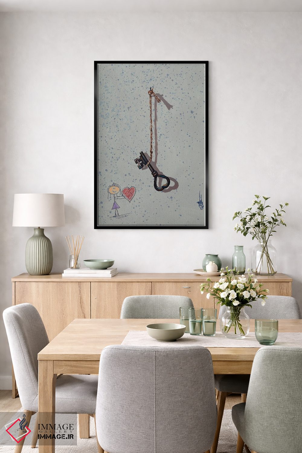 تابلو کلاسیک کلید قلب من اثر کی. آرتور - D6B