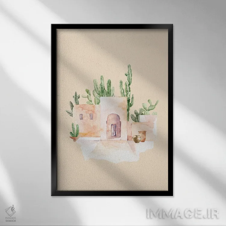 تابلو دکوراتیو منظره صحرای مراکش اثر خارین هینز - نمای قابدار مشکی