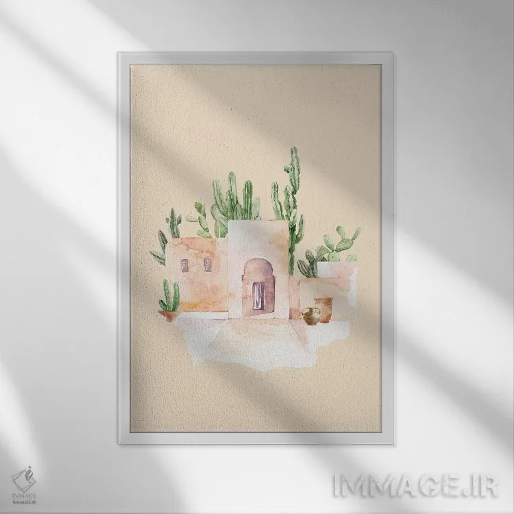 تابلو دکوراتیو منظره صحرای مراکش اثر خارین هینز - نمای قابدار سفید