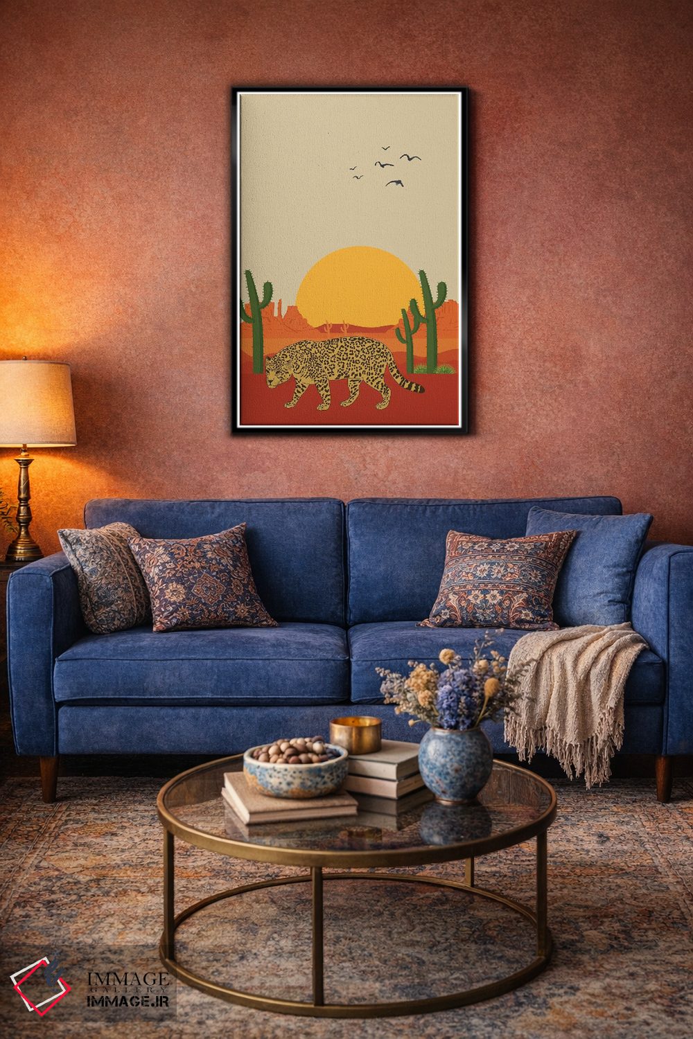 تابلو دکوراتیو یوزپلنگ در صحرای ساهارا اثر خارین هینز - D4B