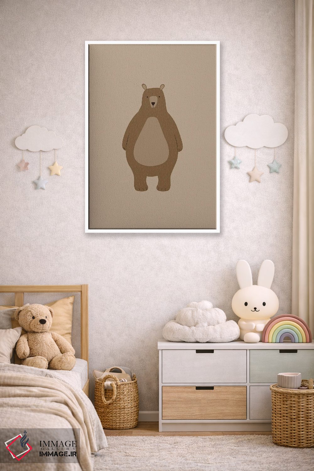 تابلو دکوراتیو خرس قهوه ای اثر خارین هینز - D4W