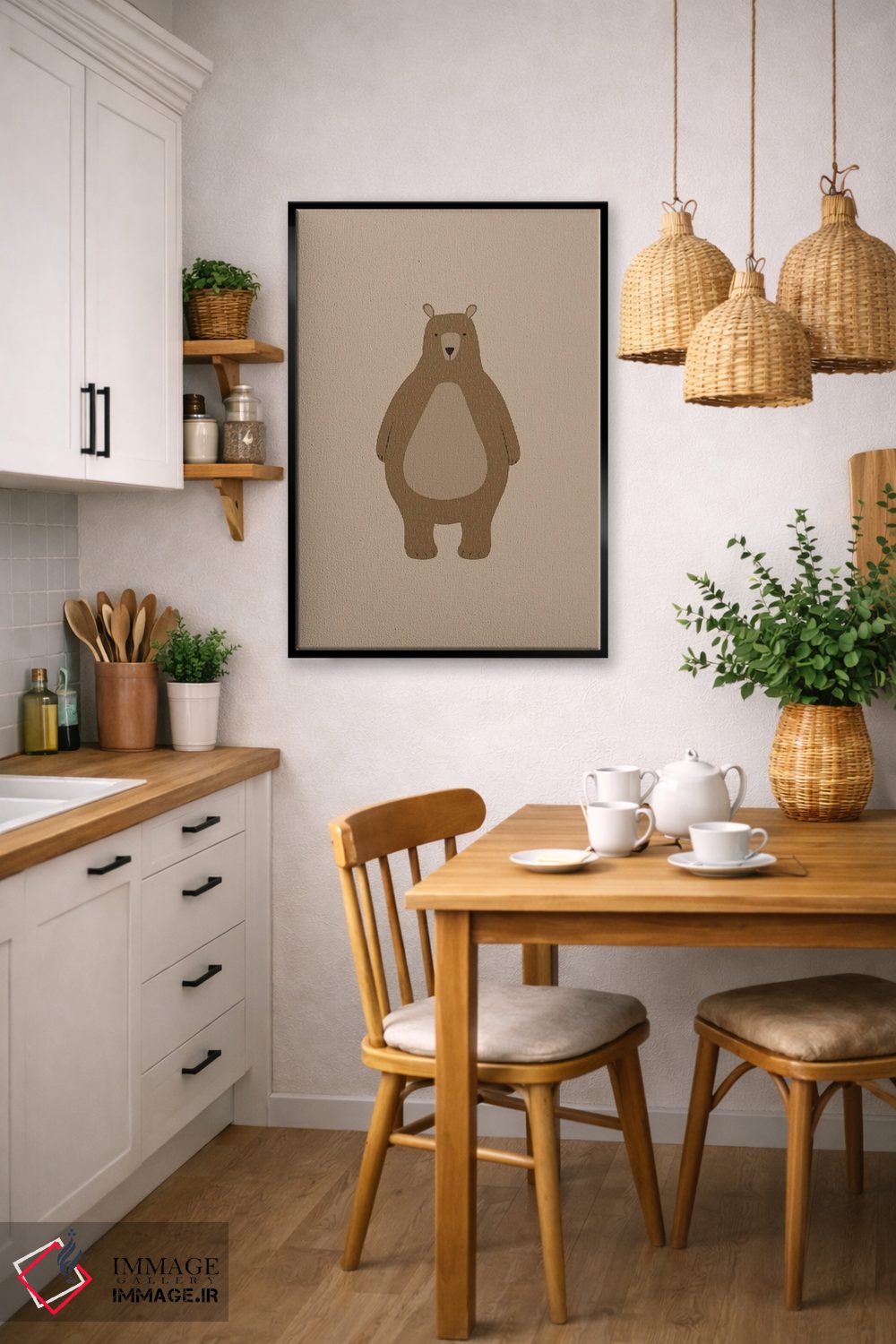 تابلو دکوراتیو خرس قهوه ای اثر خارین هینز - D6B