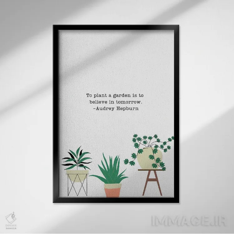 تابلو دکوراتیو باغی بکار اثر خارین هینز - نمای قابدار مشکی