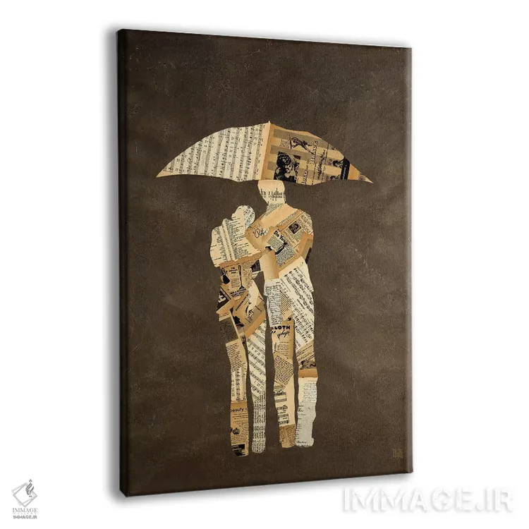 تابلو دکوراتیو پیاده روی زیر باران اثر کلسی هوchstatter - نمای پرسپکتیو محصول