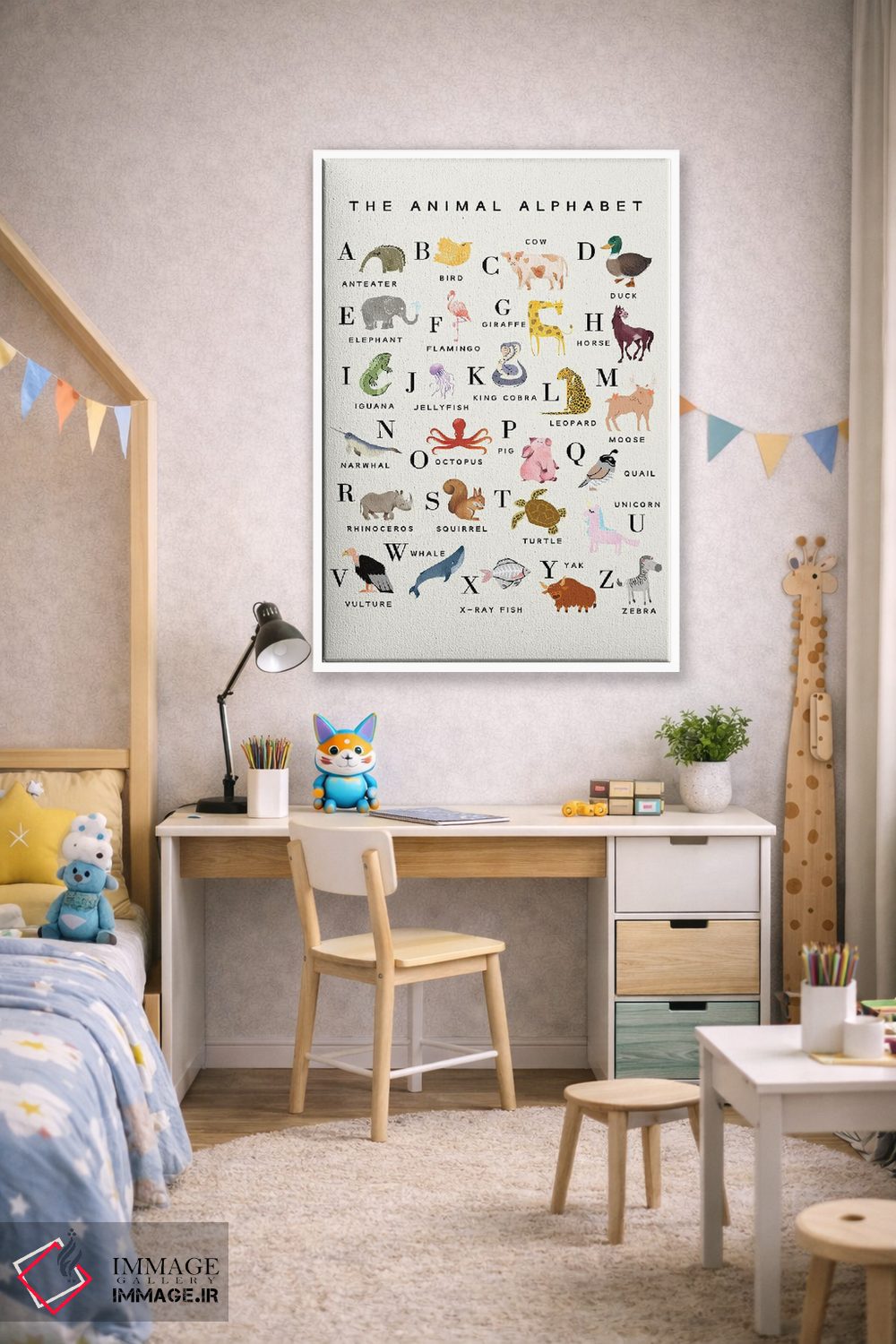 تابلو دکوراتیو الفبای حیوانات اثر خارین هینز - D1W