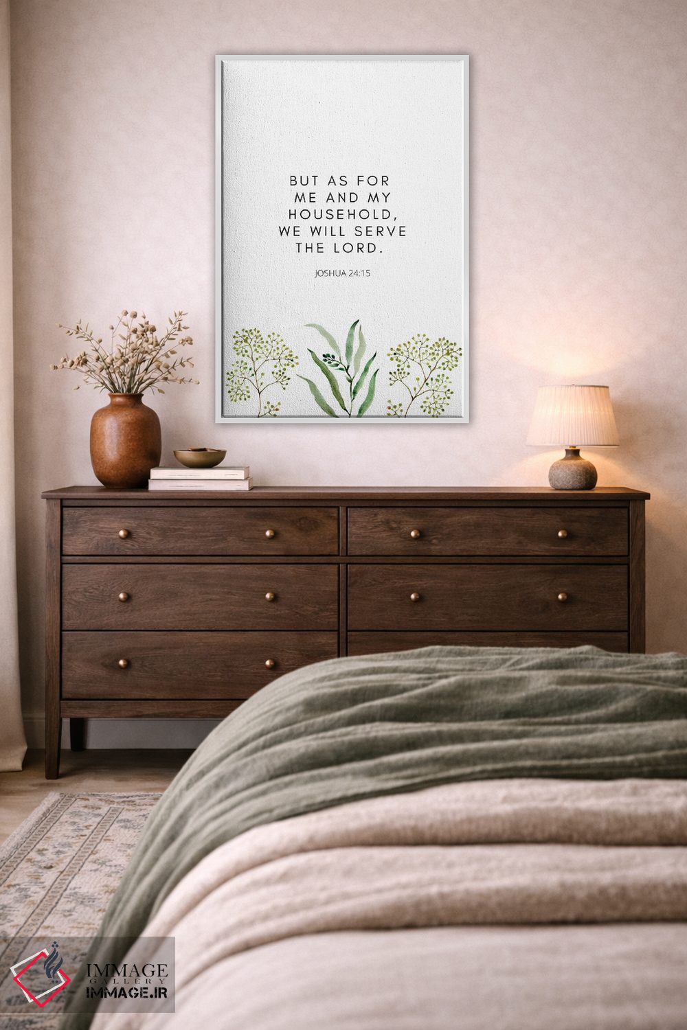 تابلو دکوراتیو اما من و خاندانم، خداوند را خدمت خواهیم کرد اثر خارین هینز - D3W