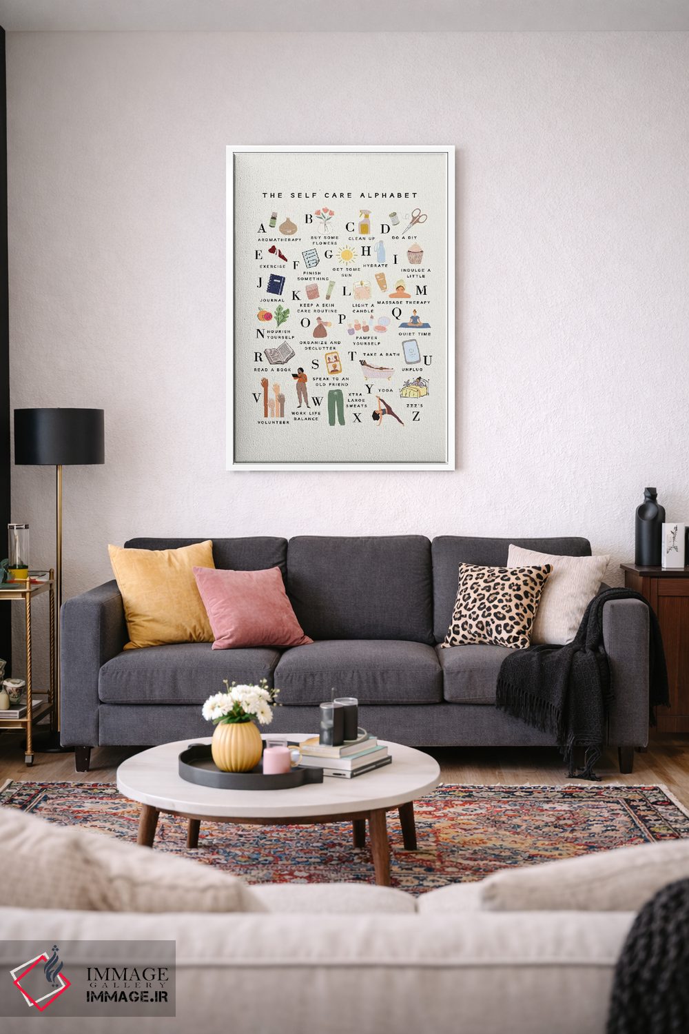 تابلو دکوراتیو الفبای مراقبت از خود اثر خارین هینز - D3W