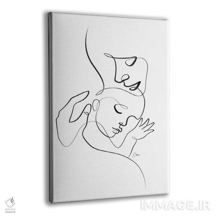 تابلو مینیمال طراحی یک خطی نوزاد در اتاق کودک اثر باور کی - نمای پرسپکتیو محصول