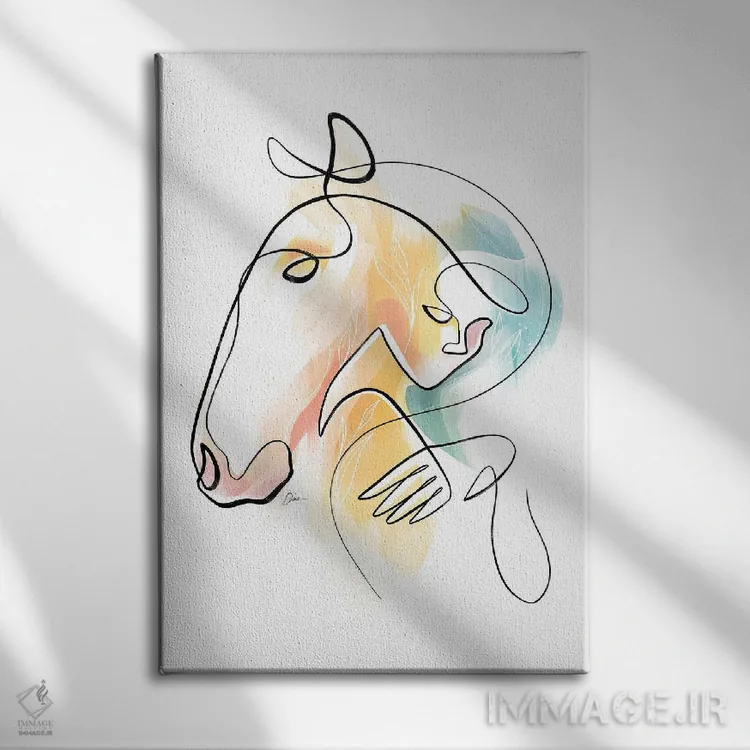 تابلو مینیمال اسب شماره ۱۵ / هنر اسب اثر باور کی - نمای روبهرو روی دیوار