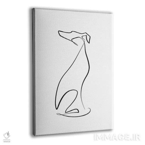 تابلو مینیمال سگ گریهاند اثر باور کی - نمای پرسپکتیو محصول