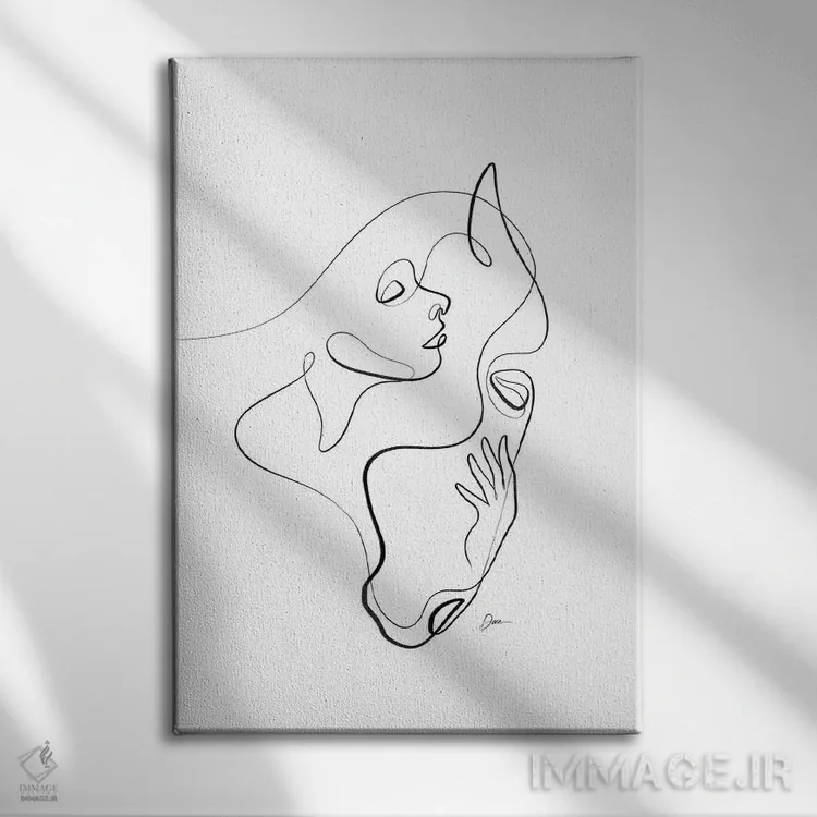 تابلو مینیمال اسب XIX اثر باور کی - نمای روبهرو روی دیوار