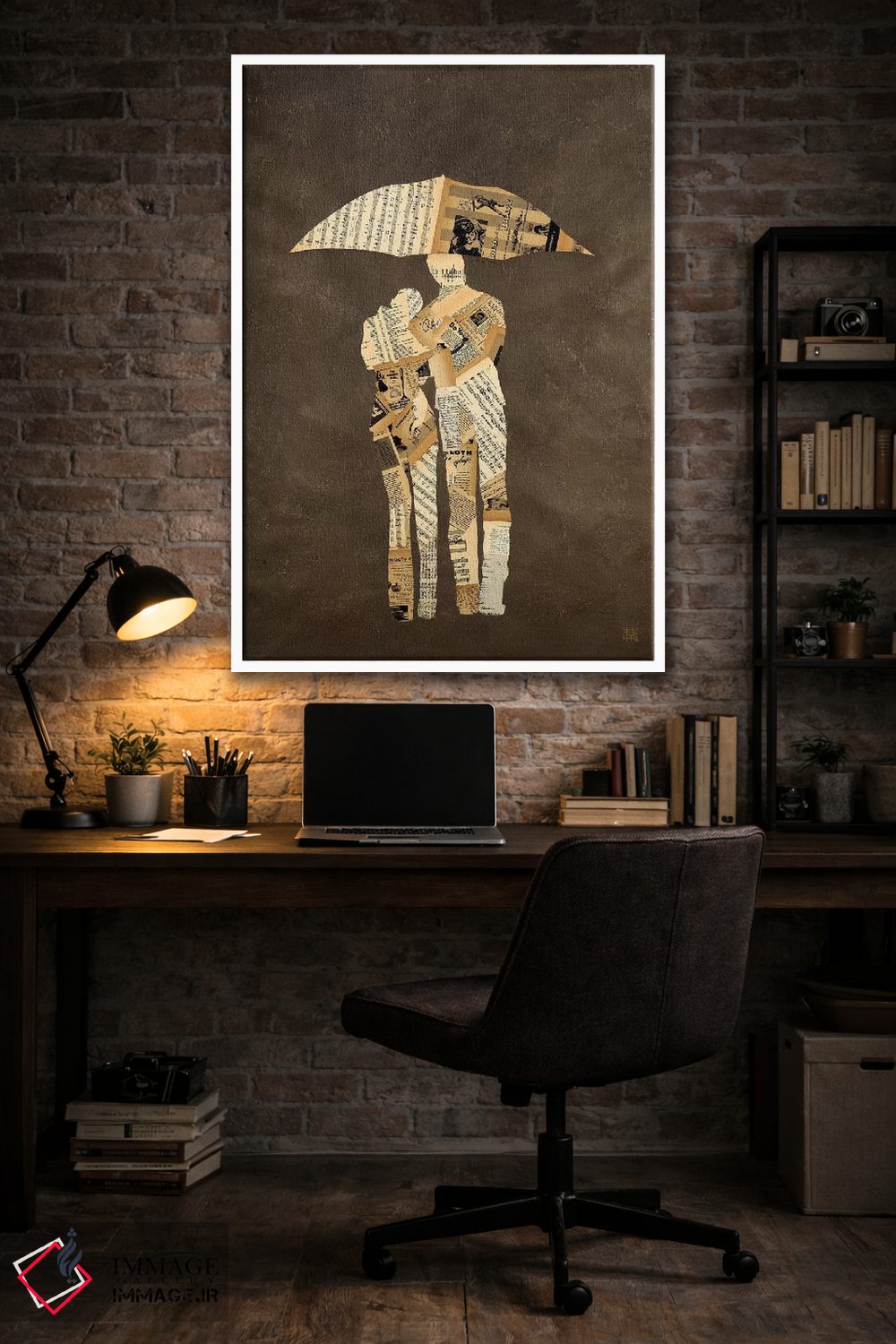 تابلو دکوراتیو پیاده روی زیر باران اثر کلسی هوchstatter - D4W