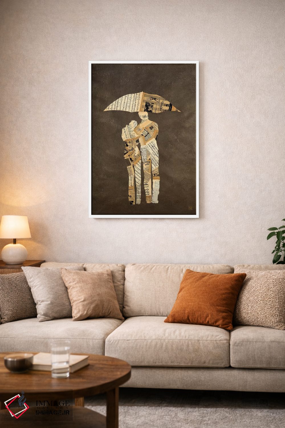 تابلو دکوراتیو پیاده روی زیر باران اثر کلسی هوchstatter - D3W