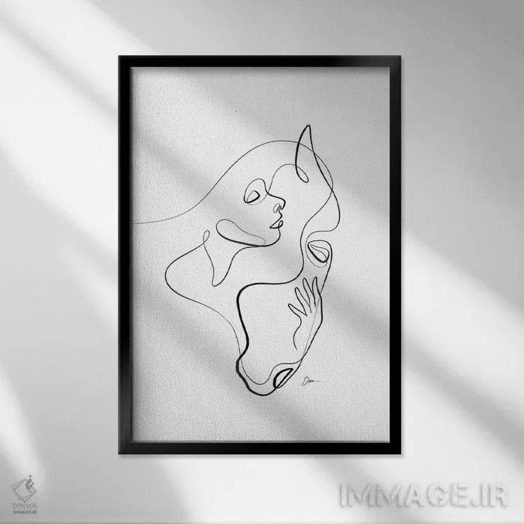 تابلو مینیمال اسب XIX اثر باور کی - نمای قابدار مشکی