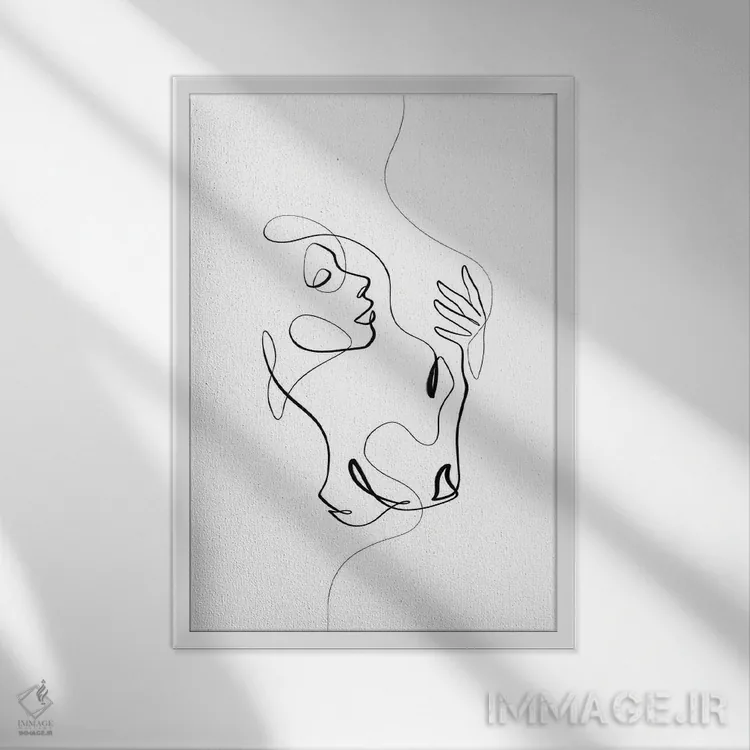 تابلو مینیمال ندای روح اثر باور کی - نمای قابدار سفید