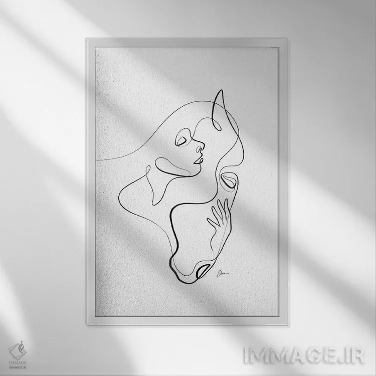 تابلو مینیمال اسب XIX اثر باور کی - نمای قابدار سفید