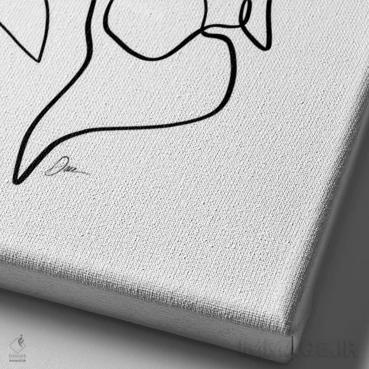 تابلو مینیمال بی قید و شرط اثر باور کی - نمای نزدیک بافت بوم